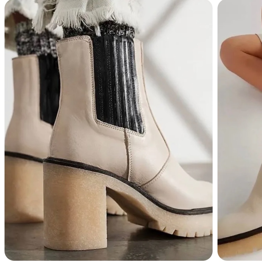Free People James Chelsea Boots Size 39–Cream